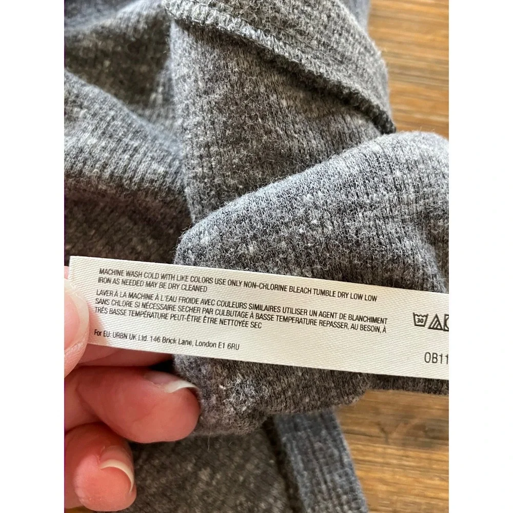 Free People Intimately Dylan Henley Thermal Long Sleeve Bodysuit Grey Small NWOT - Picture 8 of 10